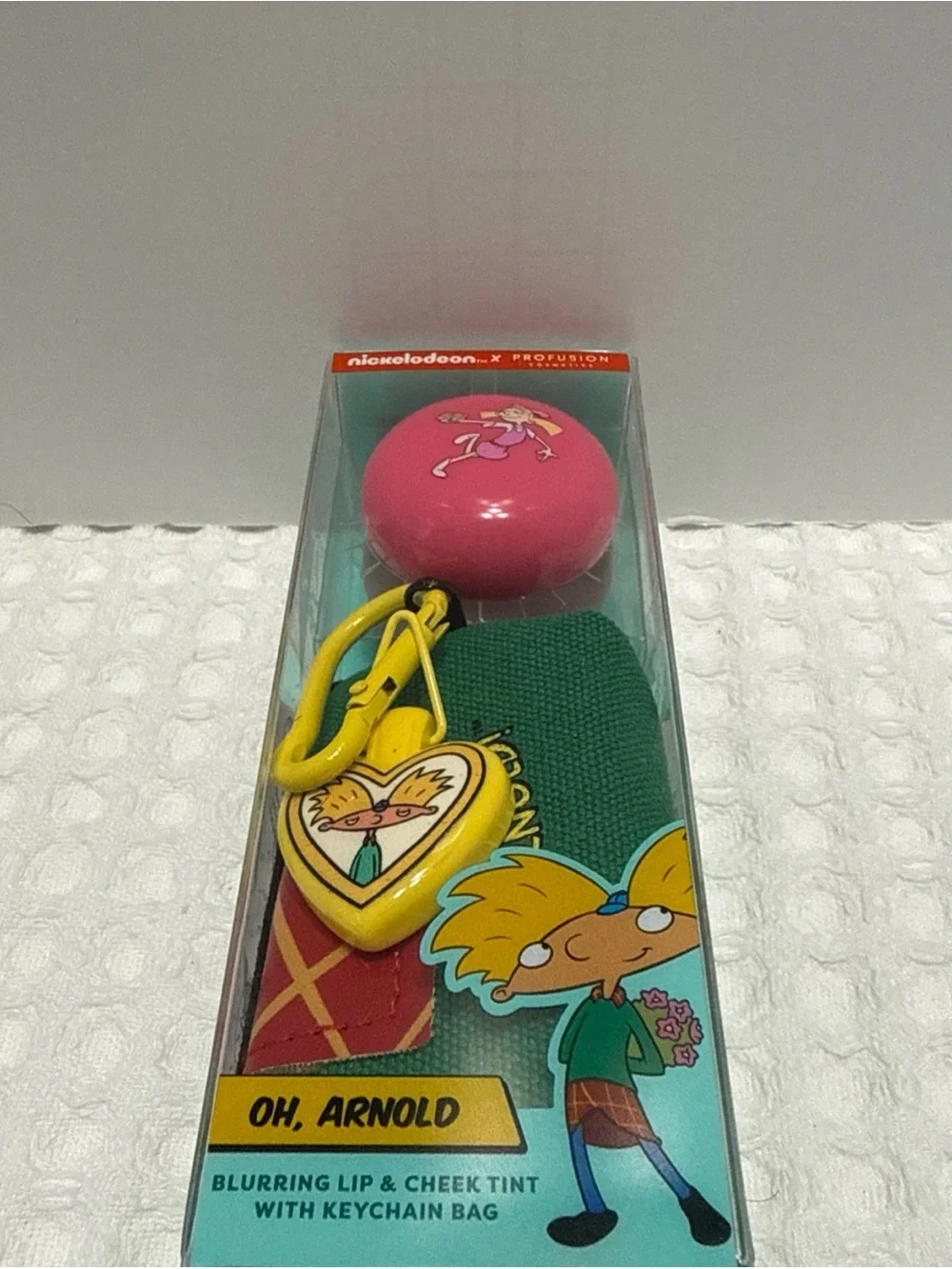 Nickelodeon Profusion Cosmetics, Oh Arnold Lip & Cheek With Keychain Bag.